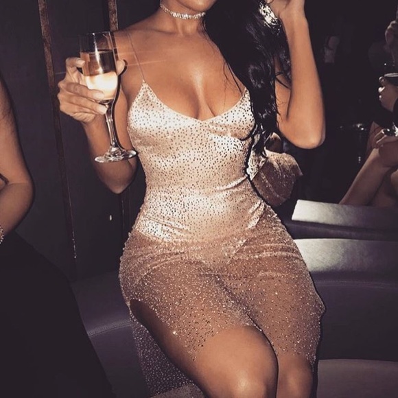 meshki rose gold dress